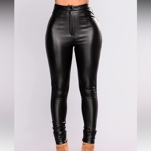 Fashion Nova Pants - Fashion nova black leather pant legging